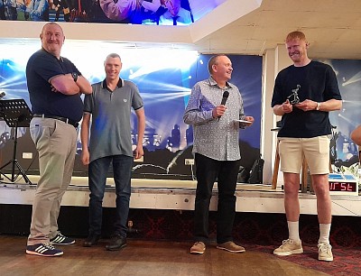 James Curtis Receives Supporters Recognition Award From Supporters Club Chairman John Magill.